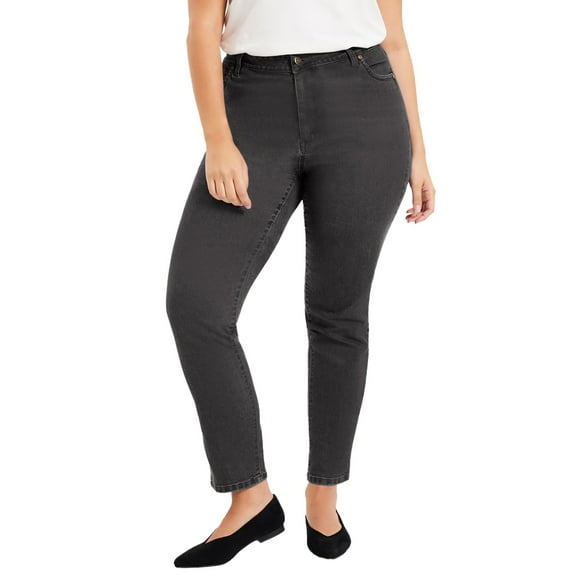 June   Vie Women's Plus Size Curvie Fit Straight-Leg Jeans