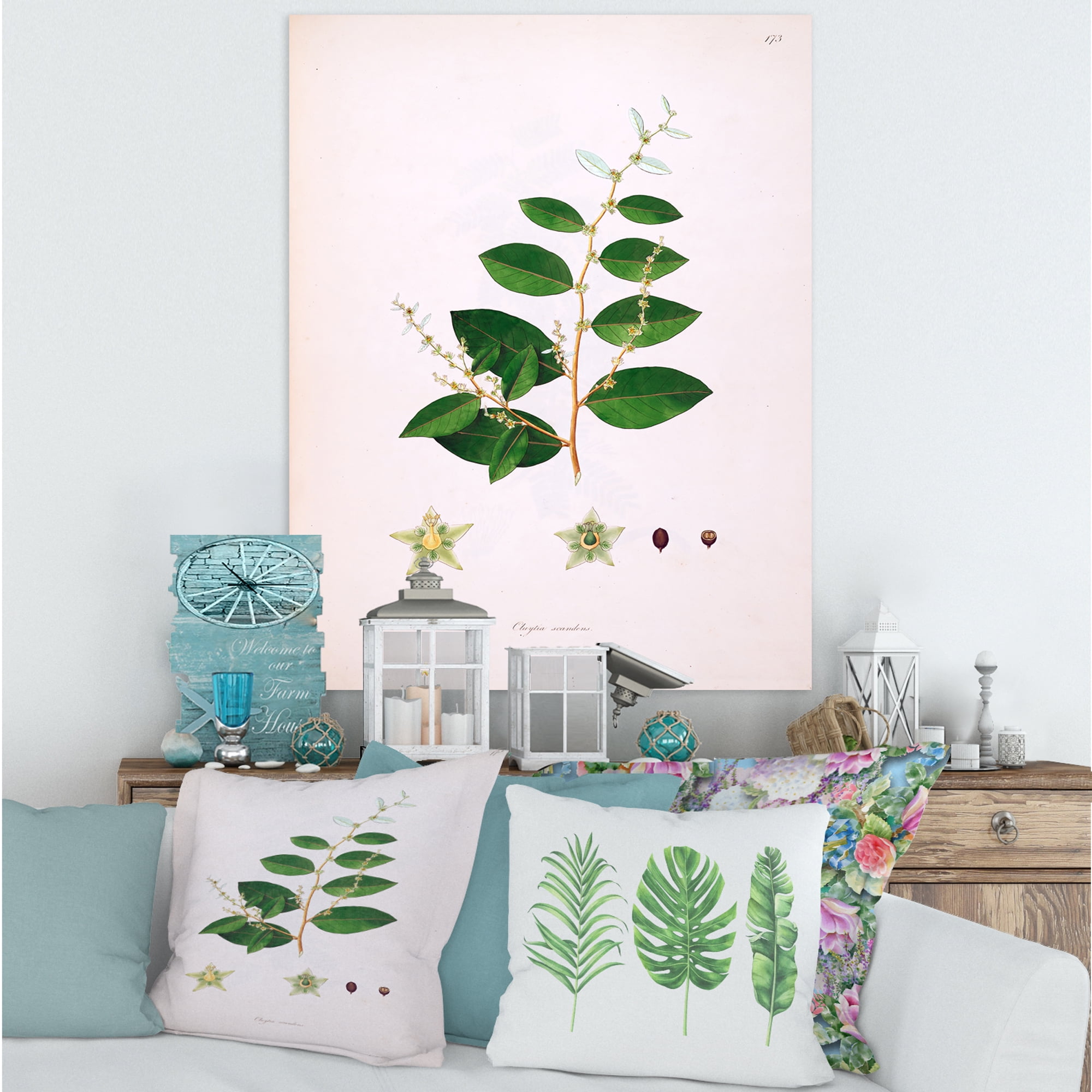 Designart ' Ancient Plant Life XVI ' Farmhouse Canvas Wall Art Print