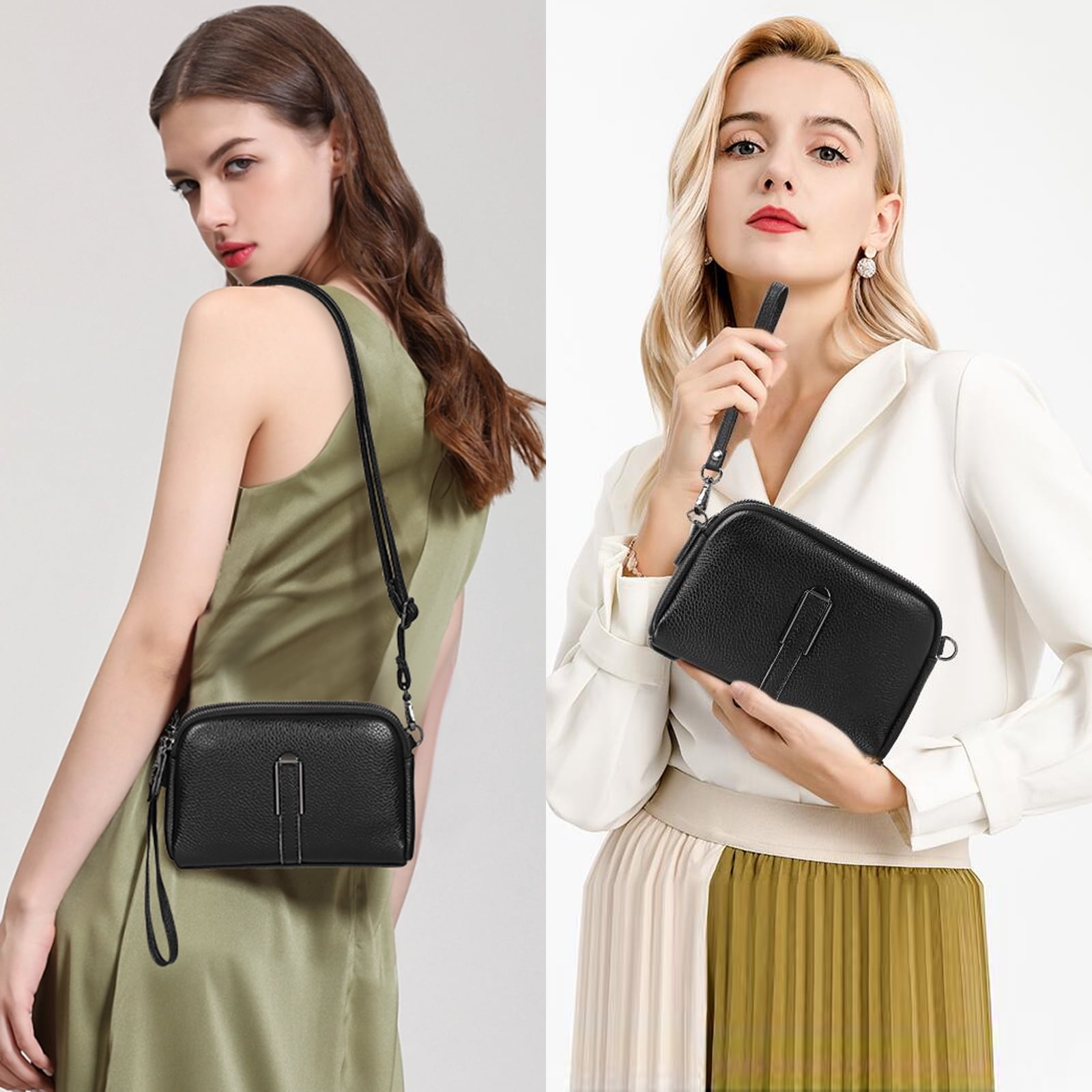 GAEKEAO Crossbody Bags for Women Leather Shoulder Purse with Adjustable Strap & Top Zipper