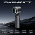 thumbnail image 6 of Foldable Handheld Fan, Portable High Speed Rechargeable 10000mAh Mini Turbo Fan, Digital Display, 5 Speed Adjustable Personal Small Pocket, Gifts for Women Men Travel Camp Outdoor Office, 6 of 9