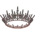 thumbnail image 1 of Corona de reina gótica para mujer, Tiara negra, tocado de corona, desfile de boda y cumpleaños, accesorios para el cabello de Halloween, 1 of 4