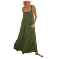 thumbnail image 1 of Birdeem Robes pour Femmes Robe d'Été Confortable Mode Couleur Unie Poche à Nouer Manches Longues, 1 of 12