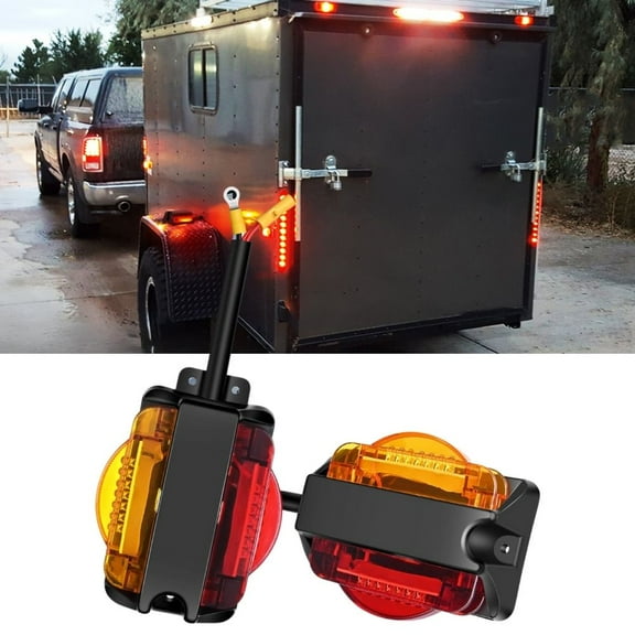 Nilight 2Pcs Led Trailer Fender Lights Pre Wired Trailer Clearance Marker Lights Amber Front Red Rear for Trailer Trucks