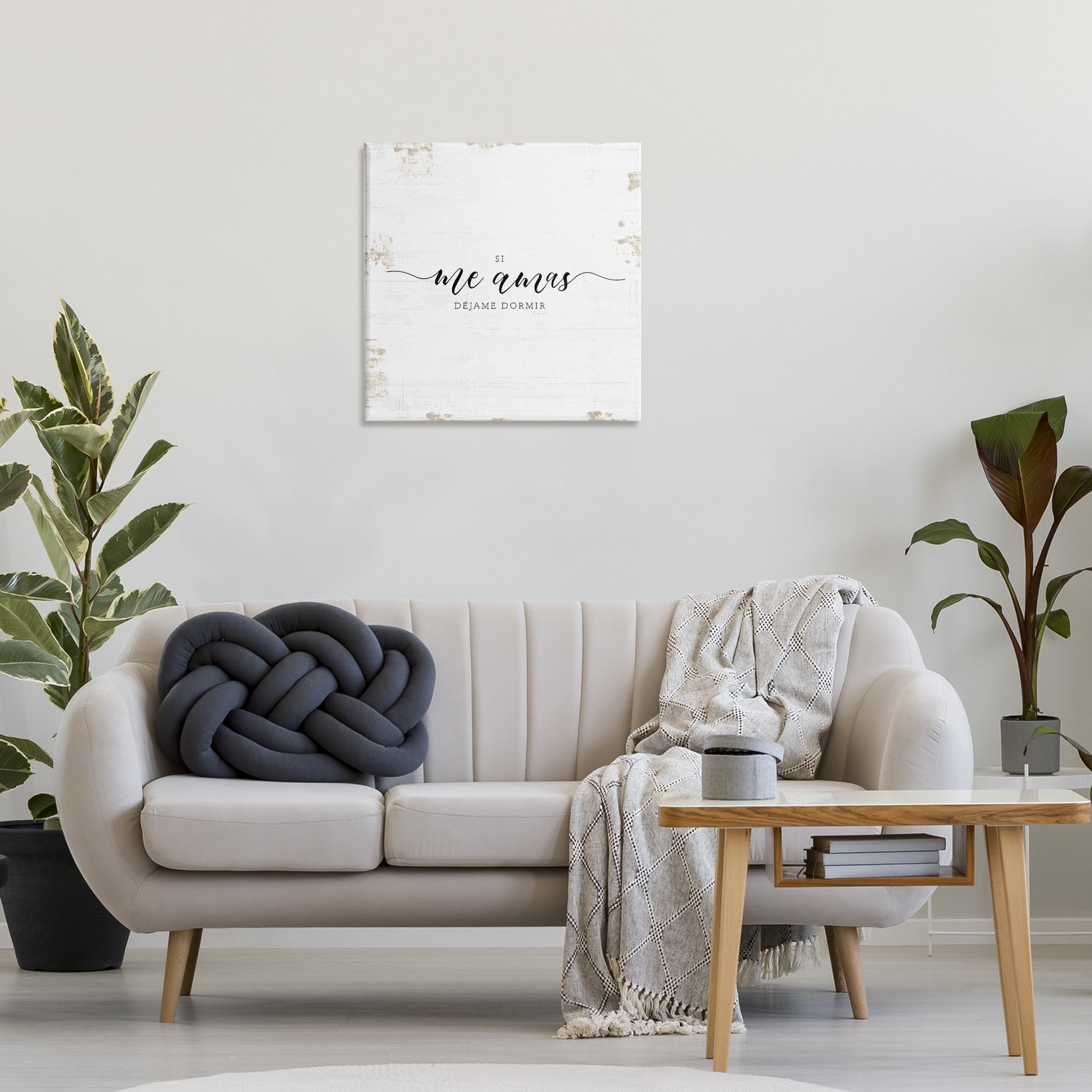 Stupell Industries Si Me Amas Déjame Dormir Inspirational Quotes & Sayings Painting Wrapped Canvas Art Print Wall Art, 24 x 24
