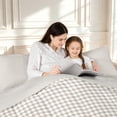 thumbnail image 4 of Manfei Rustic Grid Twin Comforter Sets,Modern Check Bedding Set,Cream White,Light Gray Reversible,2-Piece,1 Comforter and 1 Pillowcase,2-Piece,1 Comforter and 1 Pillowcase, 4 of 7