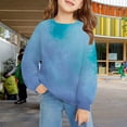 thumbnail image 4 of Mercatoo Teen Girls Tie Dye Crew Neck Sweatshirts Cute Cotton Pullover Sweatshirts Kids Long Sleeve Gradient Color Sweater, 4 of 7