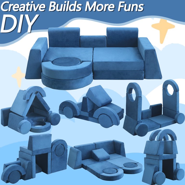 yunn⭐︎kids LIFE FKS LIFE 13pcs Modular Kids Play Couch, Children Sectional Sofa