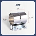 thumbnail image 4 of FGJQEFG 2.25" Exhaust Clamp Lap Joint Exhaust Band Clamps Preformed Stainless Steel, 4 of 6