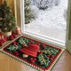 thumbnail image 5 of Adornos navideños, alfombras navideñas, tapete navideño, tapete navideño, tapete navideño, tapete navideño decorativo para sala de estar, dormitorio, cocina, baño, tapetes de poliéster, 5 of 6