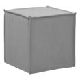 thumbnail image 1 of Posh Living Capri Traditional Linen Fabric & Wood Ottoman in Light Gray, 1 of 6