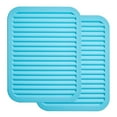 thumbnail image 1 of Generic 2-Pack Wave Silicone Heat-Resistant Table Mats, Non-Slip Waterproof Kitchen Pads for Dishes, Tea Sets, and Countertops, Blue, 1 of 7