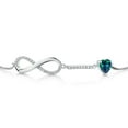 thumbnail image 3 of Gem Stone King 925 Sterling Silver Infinity Bracelet for Women with Heart Simulated Opal and Moissanite (0.88 Cttw, Box Chain Fully Adjustable up to 9 inch), 3 of 6