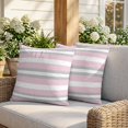 thumbnail image 3 of Pillow Covers 18x18 Set of 2, Pink Grey Stripe Square Throw Pillow Covers for Couch/Sofa/Living Room, Minimalist Farmhouse Striped Decorative Soft Pillowcases for Couch Throw Pillows, 3 of 9