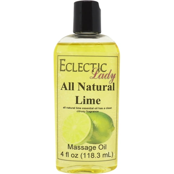 Lime Massage Oil by Eclectic Lady, 4 oz, Sweet Almond Oil and Jojoba Oil