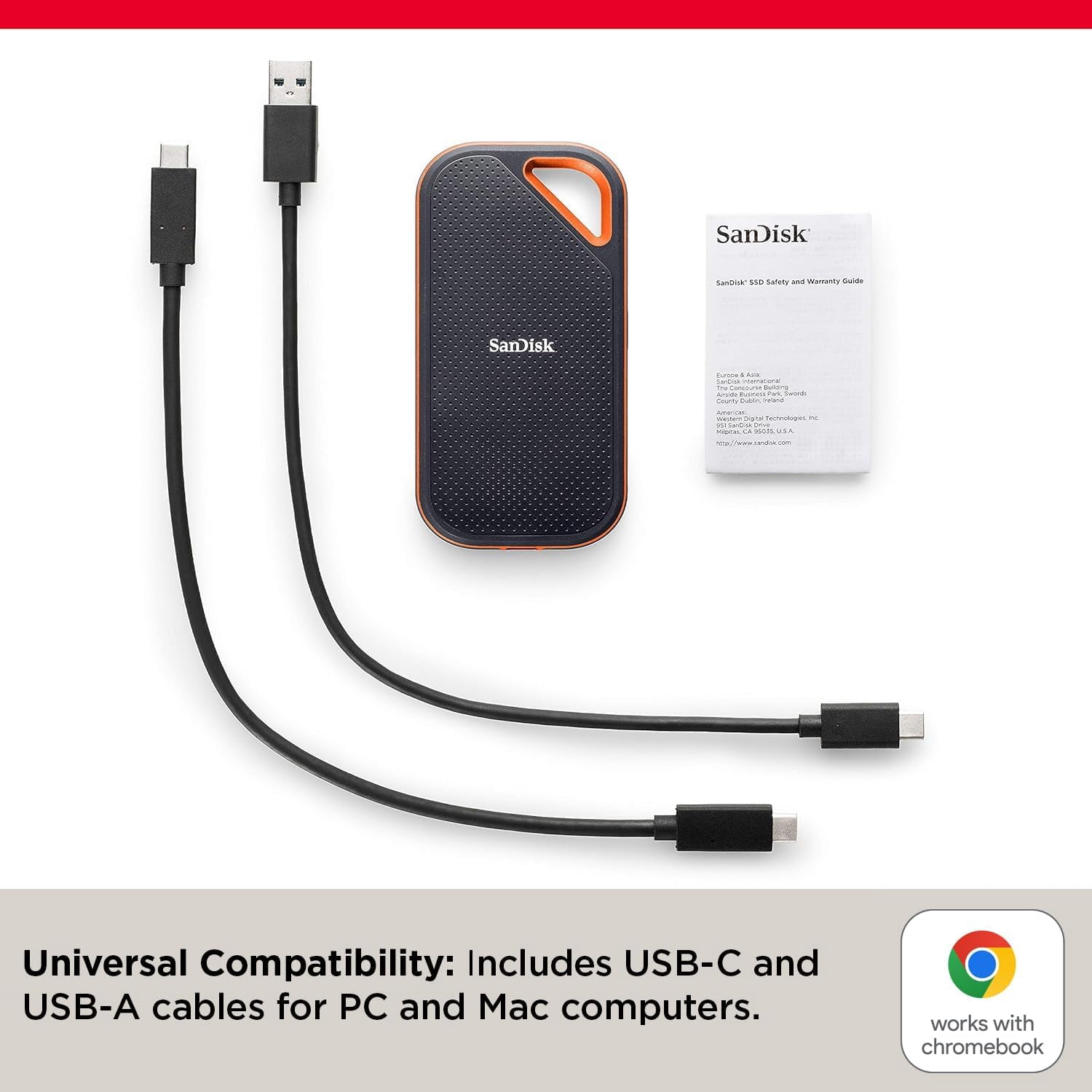 SanDisk, 4TB Extreme External Portable SSD, 1050MB/s, USB-C