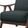 thumbnail image 3 of 32 Inch Fabric Upholstered Accent Armchair, Curved Armrests, Dark Gray - Saltoro Sherpi, 3 of 5