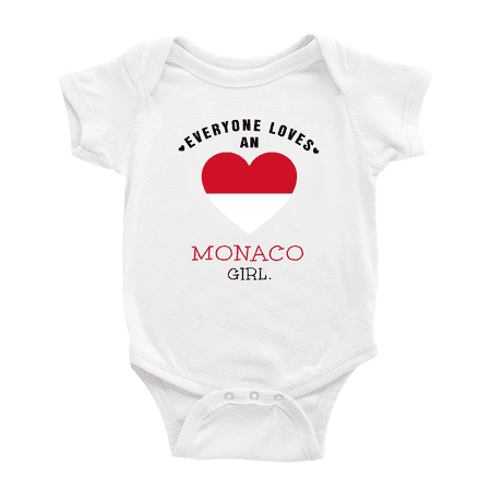 

Everyone Loves an Monaco Girl Cute Baby Bodysuit Newborn Clothes Outfits (White 0-3 Months)