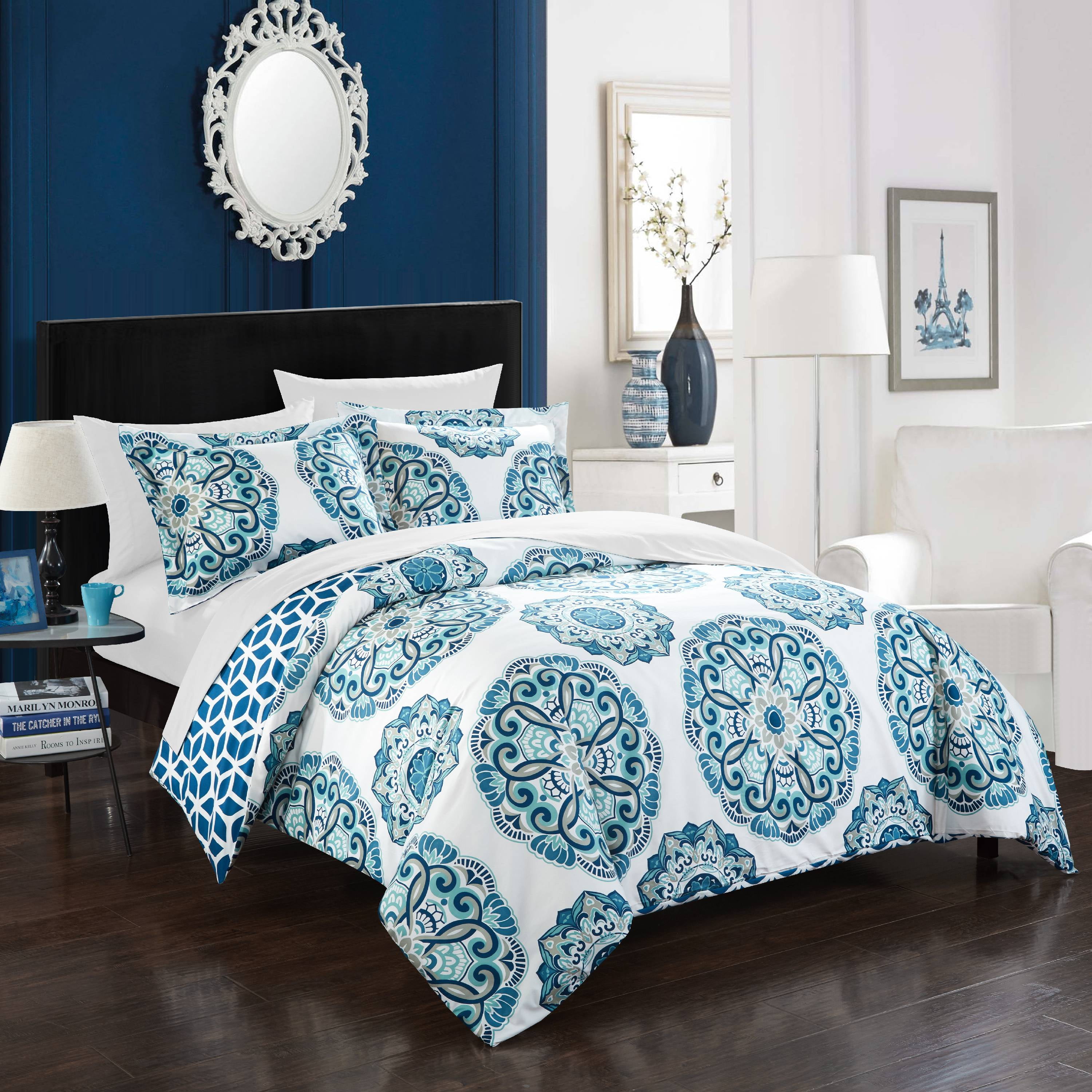 Reversible Printed Comforter Cover 3 Pcs Patterned Duvet Cover Bed Set All Sizes 