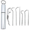 thumbnail image 1 of Palillos de dientes de titanio, palillo de dientes de metal, acero inoxidable, reutilizables, de bolsillo, diseño de llavero para exteriores., 1 of 5