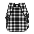 thumbnail image 4 of Fotbe White And Black Plaid Mochila Casual con Estampado para Escuela, Viajes y Actividades al Aire Libre - Duradera, Ligera y Cómoda, 4 of 5