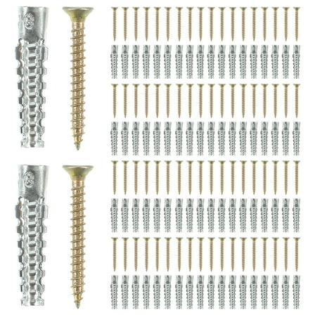 50 Sets Wall Anchors Heavy Duty Steel Wall Anchors Drywall Hollow Screws Anchors