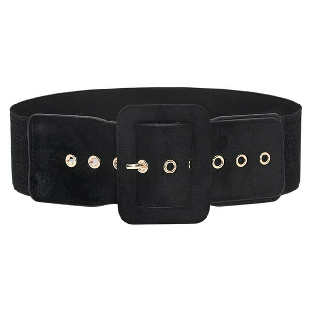 Cinturón ancho elástic mujer, cinturones elásticos Vintage para vestido con hebilla Negro Zulema Cinturón de cintura para mujer