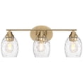 thumbnail image 2 of Possini Euro Design Possini Euro Stellan 22"W Satin Brass Water Glass 3-Light Bath Light, 2 of 9