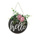 thumbnail image 2 of Fiudx Corona de Madera para Puerta, con Eucalipto y Rosas, Ideal para Decorar Puertas de Entrada o Chimeneas, Ideal para Navidad y Halloween, 30 Cm., 2 of 2