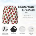 thumbnail image 3 of Yiaed Hand Drawn Strawberry Print Mens Swim Trunks Bathing Suit Compression Liner Beach Swim Shorts Swimwear Quick Dry Zipper Pocket No-Chafing Board Short-X-Large, 3 of 6