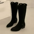 thumbnail image 3 of Leozcaa Women's Knee High Boots Suede Flat Pointed Toe Stretchy Slouchy Boots Side Zipper Dress Tall Boot, 3 of 8