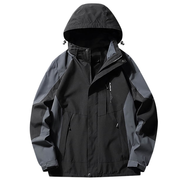 DecSea Men's Softshell Jacket with Hood Fleece Lined Windbreaker Lightweight Waterproof Jackets for Hiking