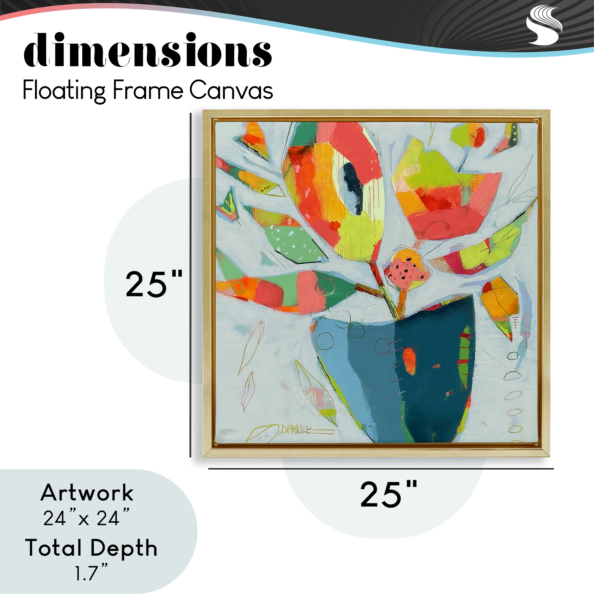 Getting My Groove On Gold Framed Floater Canvas Wall Art, design by Dianna Fritzler