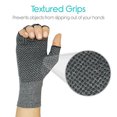 thumbnail image 3 of EeaseMX Guantes unisex para artritis, antideslizantes, con dedos abiertos para tendinitis y túnel carpiano, talla S (gris), 3 of 7