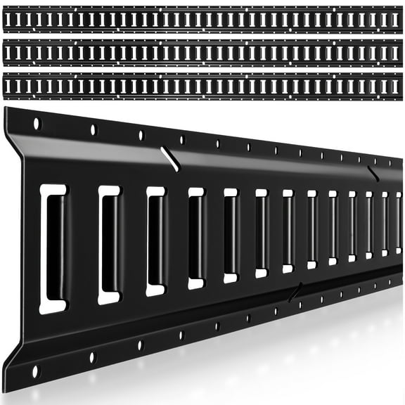 KFFKFF E-Track Tie-Down Rails, 4-Pack, 7.7 ft Rails for Securing Cargo & Loads Up to 2,000 lbs, Trailer Tie-Down System for Garages, Vans, Motorcycles, and ATV Applications