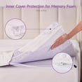 thumbnail image 3 of 2 Inch Twin XL Size Mattress Topper with Tencel™ Cover, Gel Infused Swirl Memory Foam Bed Topper, Ventilated Mattress Pad for Back Pain, Pressure Relief, Adjustable Straps, 3 of 7