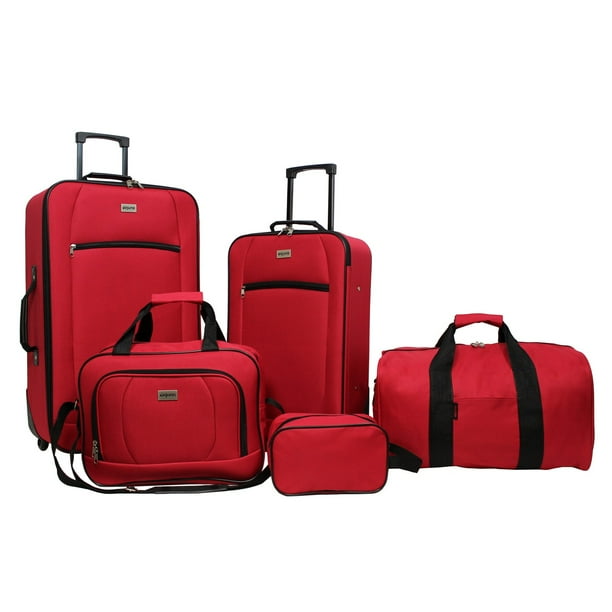 Dejuno Dejuno Lightweight 5piece Rolling Luggage Set Red Walmart