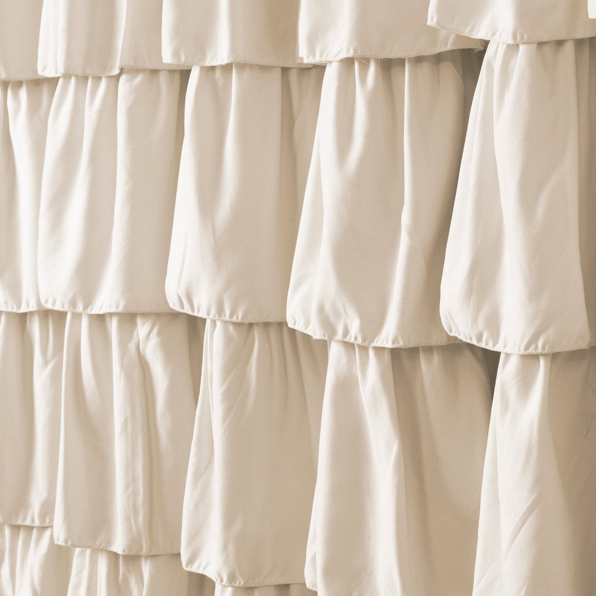 Lush Decor Ruffle Textured Shower Curtain, 72x72, Light Gray, Single