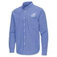 thumbnail image 2 of Men's Antigua Blue Tampa Bay Lightning Ellis Tri-Blend Long Sleeve Button-Down Shirt, 2 of 3