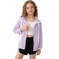 thumbnail image 2 of WRKEKC Girls Windbreaker Jacket Color Block Hooded Zip Up Pockets Long Sleeve Sporty Winter Jacket for 3-14 Years, 2 of 5