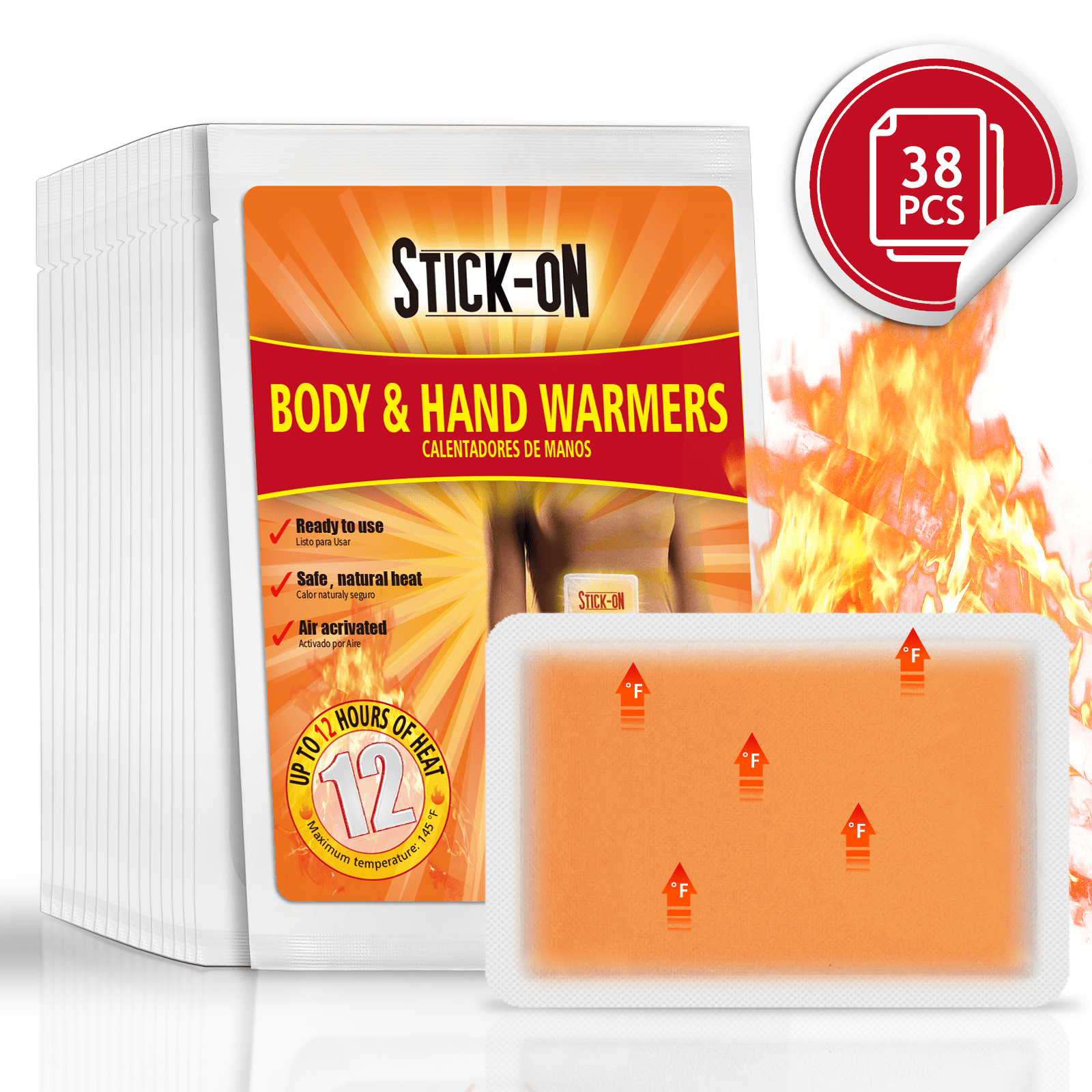 NFTIGB Hand Warmers Disposable,38Pcs Long Lasting Hand Warmer With Adhesive Heat Up To 12 Hours