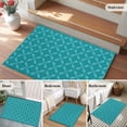 thumbnail image 2 of Rectangle Rug 2x3ft Area Rug, Modern Teal Morocco Style Area Rugs for Living Room Bedroom, Geometric Leaf Diamond Plaid Floor Mat Non-Slip Non-Shedding Carpet Indoor Accent Rugs, 2 of 9