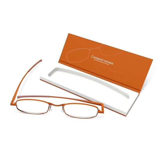 91722 Compact Lens Flat Folding Reading Glasses, Cinnamon - Plus 1.5