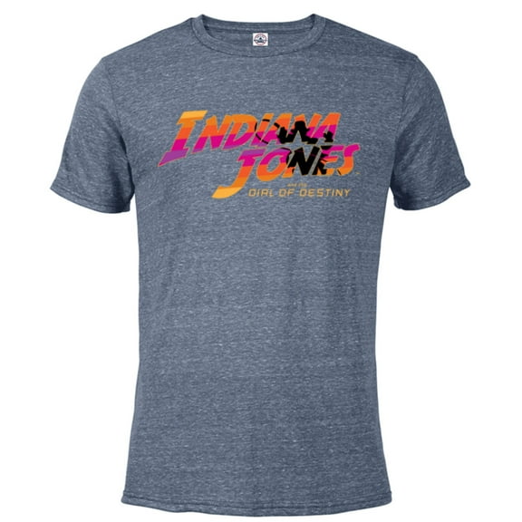 Lucasfilm Indiana Jones and the Dial of Destiny ‘60s Logo - Short Sleeve Blended T-Shirt for Adults - Customized-Denim Snow Heather