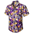 thumbnail image 2 of Camisas hawaianas para hombre, camisa informal de manga corta con estampado floral y botones, estilo tropical, para vacaciones de verano, playa, Aloha, 2 of 5