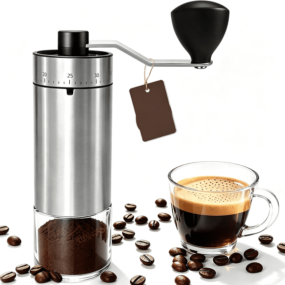 NORIZF Mini Manual Coffee Grinder with 40 External Grind Settings, Ceramic Conical Burr Hand Coffee Grinder, Portable Coffee Bean Mill for Espresso, Pour Over, French Press, Camping, Travel