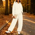 thumbnail image 4 of ShomPort Sweatsuit for Women Fall 2 Piece Outfits Long Sleeve Hoodie Sweatshirts and Wide Leg Joggers Tracksuit Sets, 4 of 5