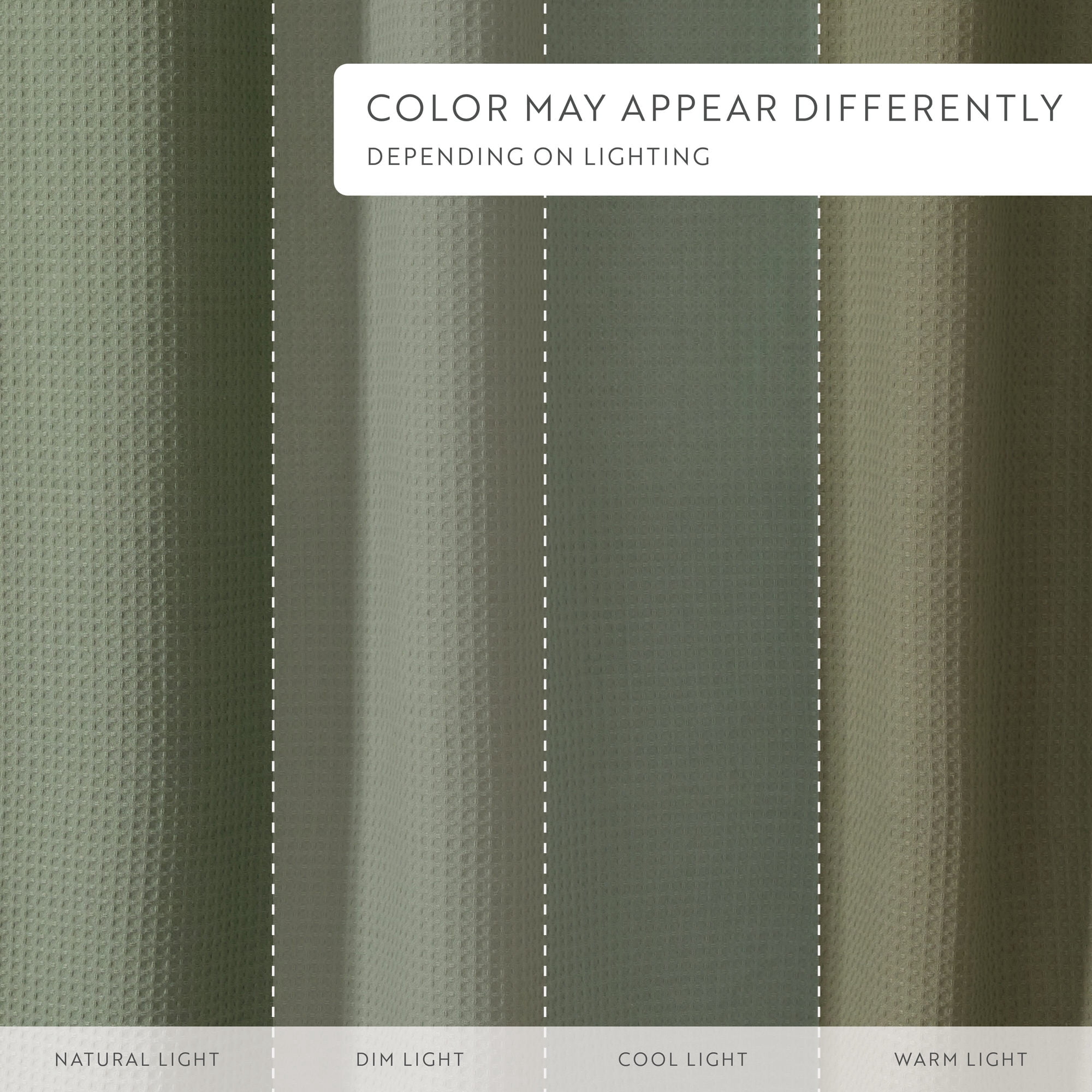 Cotton Blend Waffle Texture Shower Curtain