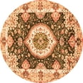 thumbnail image 1 of Ahgly Company Indoor Round Abstract Orange Modern Area Rugs, 4' Round, 1 of 4