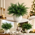 thumbnail image 4 of 2026 Christmas Home Party Decoration Artificial Cedar Sprigs With Red Berry Picks Faux Evergreens Pines Branches For Christmas Wreaths Holiday Mantel Vase Centerpiece Decor, 4 of 6