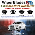 thumbnail image 2 of 2011 BMW X3 Beam Wiper Blades Wipers w/2yr Warranty (Set of 3) w/Rear Wiper (WiperBladesUSA), 2 of 5
